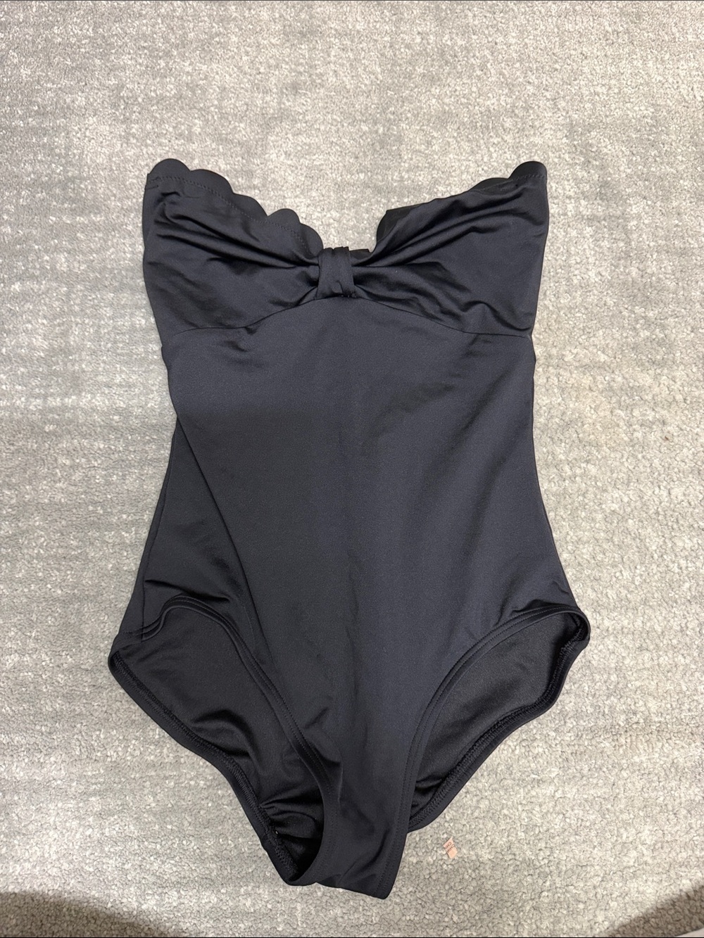 kate spade Black Strapless Scallop Bow One-Piece Swimsuit